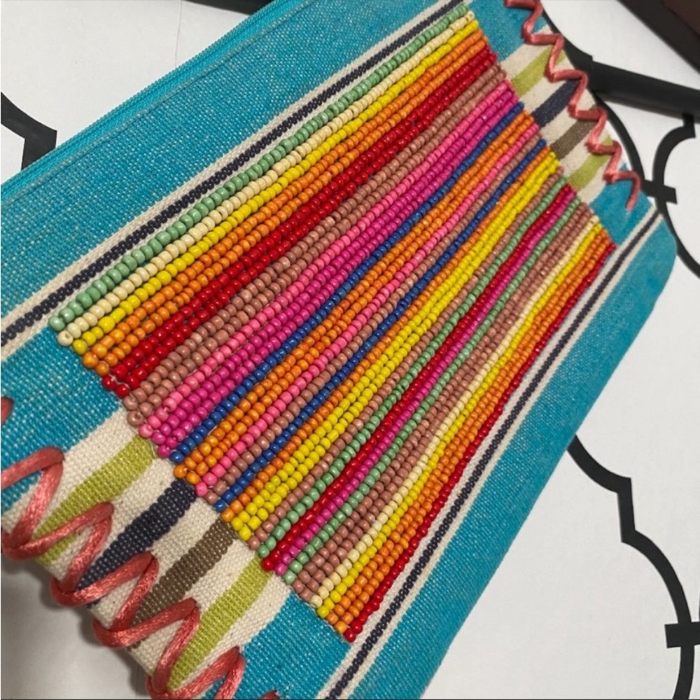 Re sell - rainbow beaded clutch